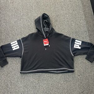 Black brand new puma crop top hoodie